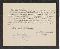 k.k. naturhistorisches Hofmuseum, Intendanzakten 1885-1896 (Hauer), Aktenzahl Z.654/1892, Seite 1